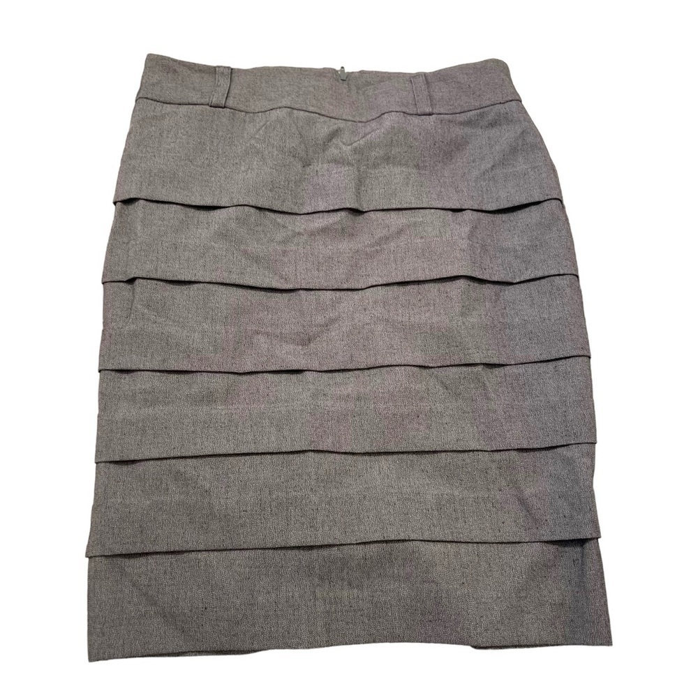 BCX Women's Juniors Size 5 Tiered Pencil Skirt Light Gray Zip Back Stretch